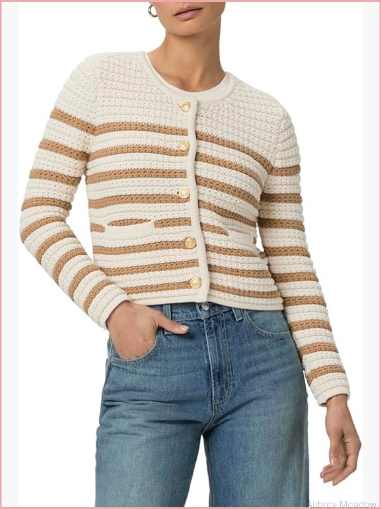 Chic Knit Cardigan - Cable Knit Long Sleeve Button Down